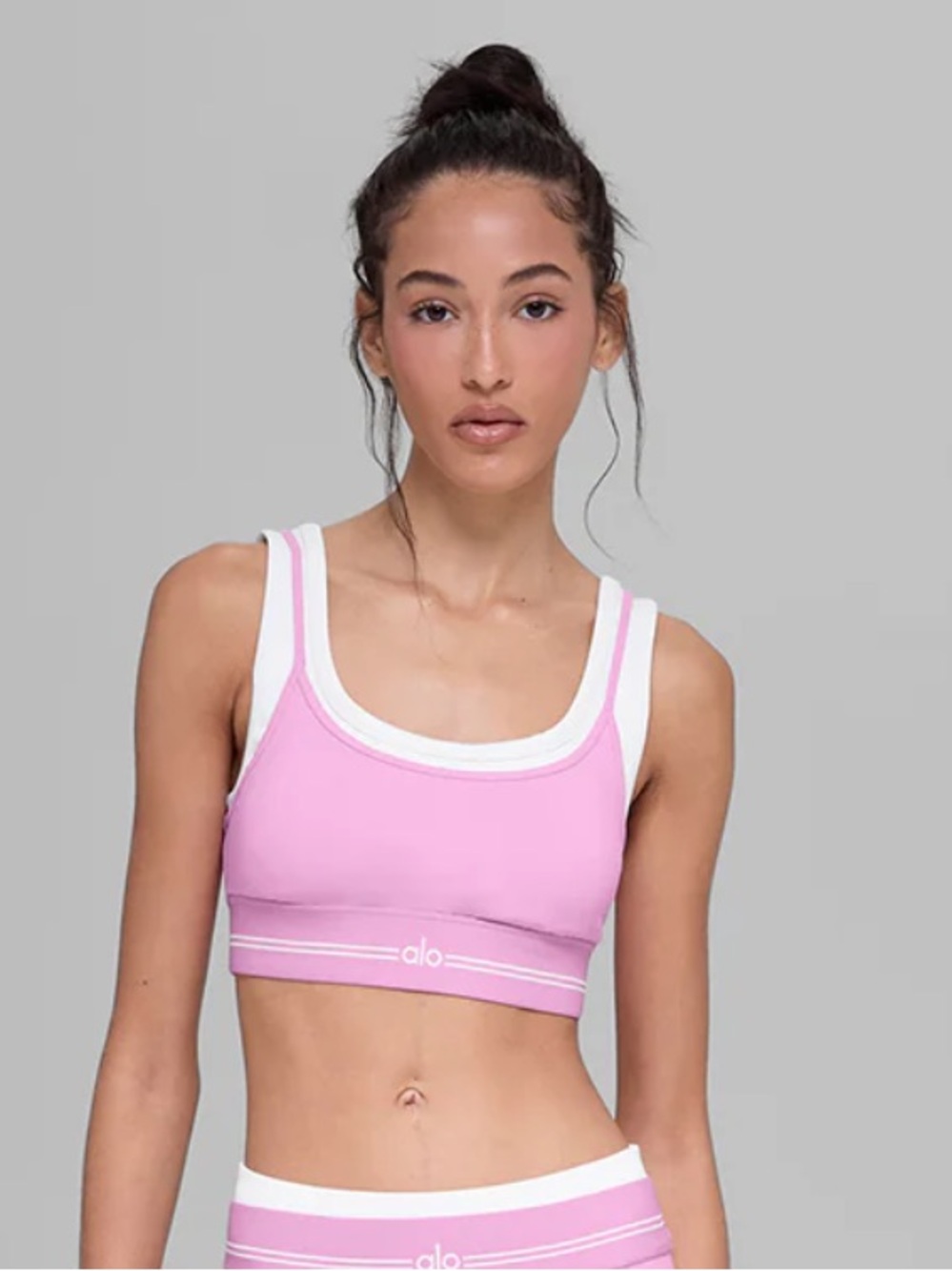 ALO Airbrush Better Together Bra in Candy Hearts Size XS
